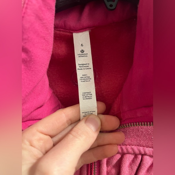 Hot pink lululemon zip up sweater sz 6 - Picture 2 of 3
